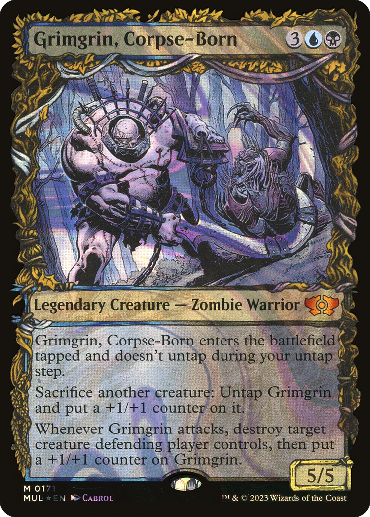 FOIL Grimgrin, Corpse-Born (Halo Foil) (MUL-171) - Multiverse Legends - Magic The Gathering