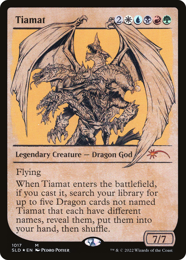 FOIL Tiamat (Showcase) (SLD-1017) - Secret Lair Drop - Magic The Gathering