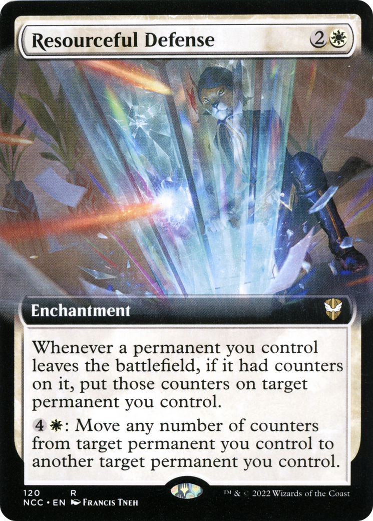 Resourceful Defense (Extended Art) (NCC-120) - New Capenna Commander - Magic The Gathering