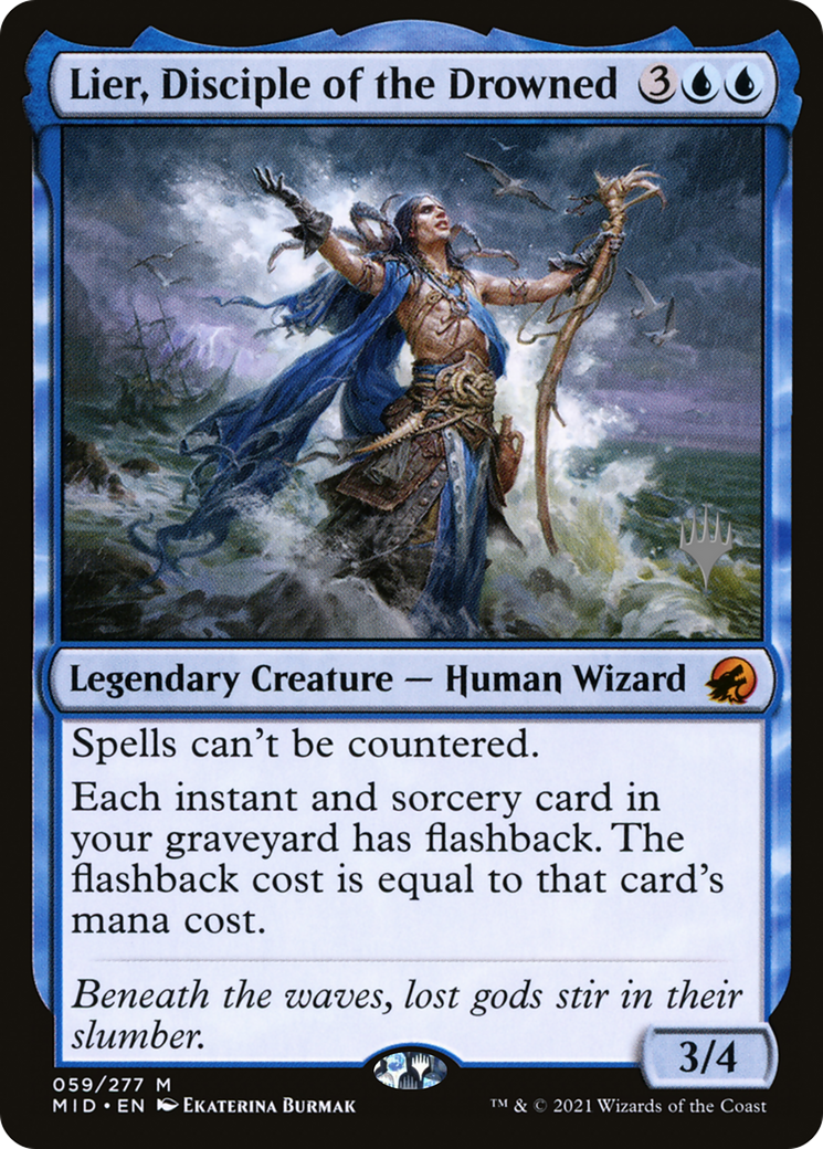 FOIL Lier, Disciple of the Drowned (PPMID-059) - Innistrad: Midnight Hunt Promos - Magic The Gathering