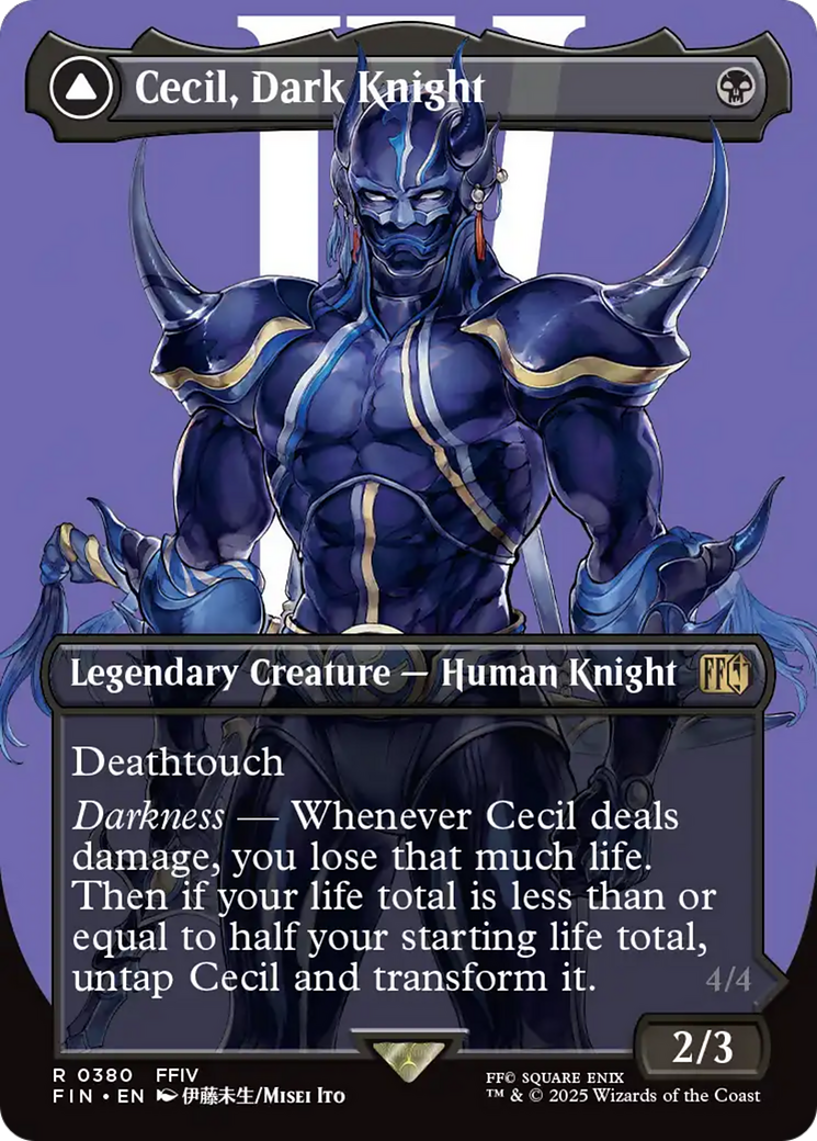 Cecil, Dark Knight (Borderless) (FIN-380) - FINAL FANTASY - Magic The Gathering