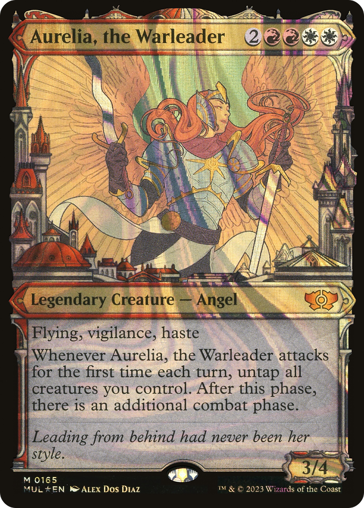 FOIL Aurelia, the Warleader (Halo Foil) (MUL-165) - Multiverse Legends - Magic The Gathering