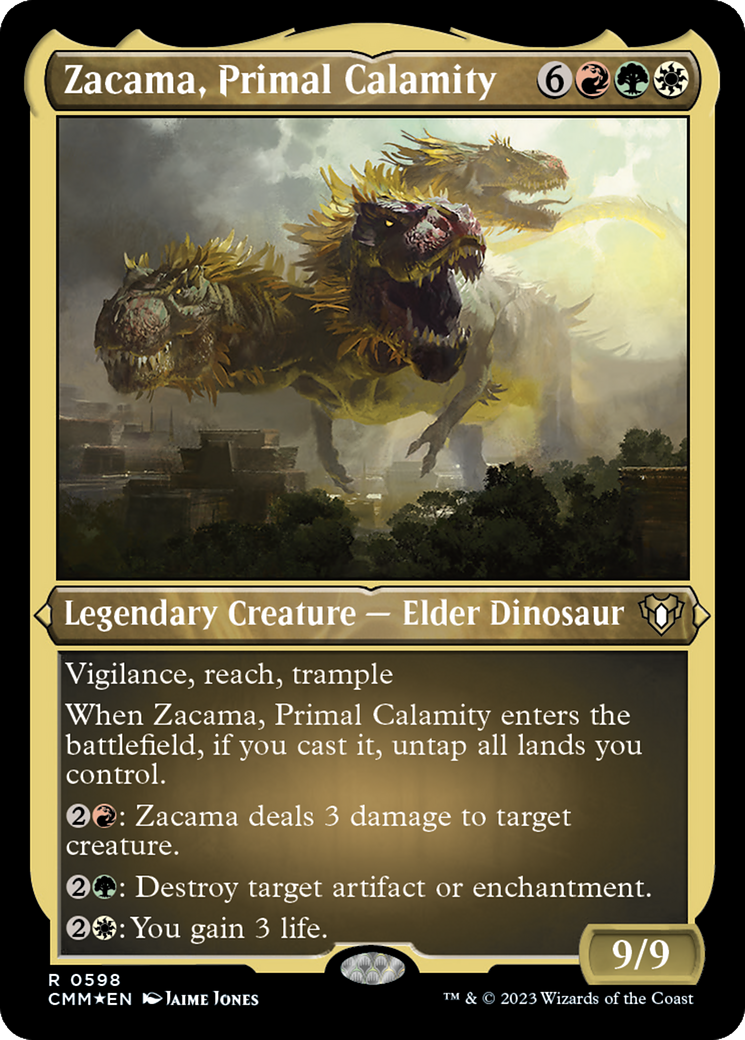 ETCHED FOIL Zacama, Primal Calamity (CMM-598) - Commander Masters - Magic The Gathering
