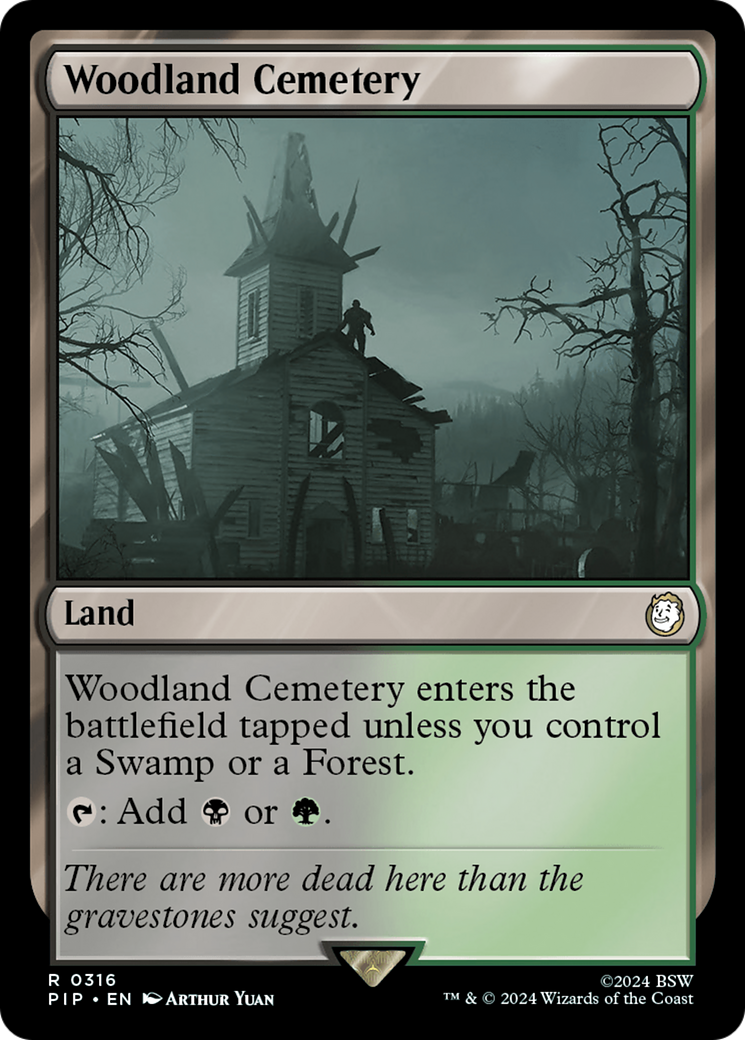 FOIL Woodland Cemetery (PIP-316) - Fallout - Magic The Gathering