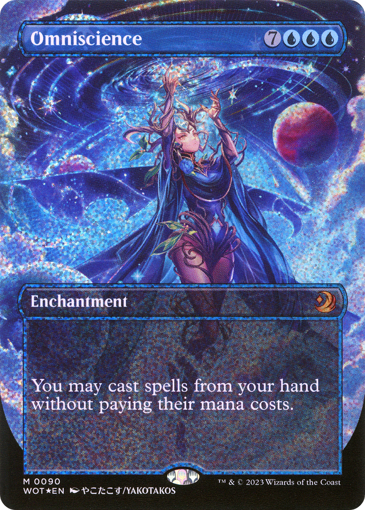 FOIL Omniscience (Anime Borderless) (Confetti Foil) (WOT-090) - Wilds of Eldraine: Enchanting Tales - Magic The Gathering