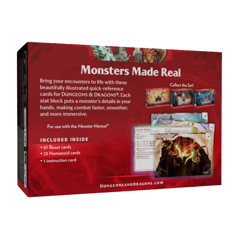 D&D Monsters Animals and NPCs Reference Cards