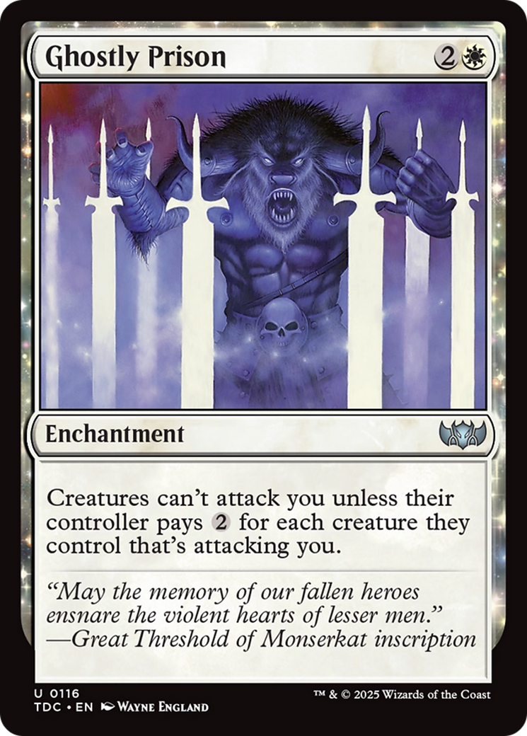 Ghostly Prison (TDC-116) - Commander: Tarkir: Dragonstorm - Magic The Gathering