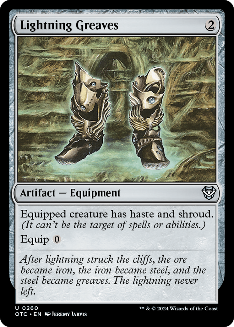 Lightning Greaves (OTC-260) - Outlaws of Thunder Junction Commander - Magic The Gathering
