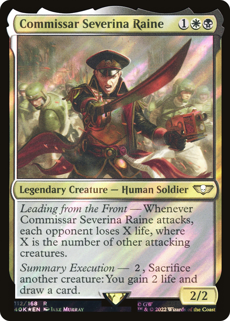FOIL Commissar Severina Raine (Surge Foil) (40K-112) - Warhammer 40,000 Commander - Magic The Gathering