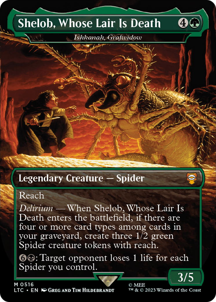 Shelob, Whose Lair Is Death - Ishkanah, Grafwidow (Borderless) (LTC-516) - Tales of Middle-earth Commander - Magic The Gathering