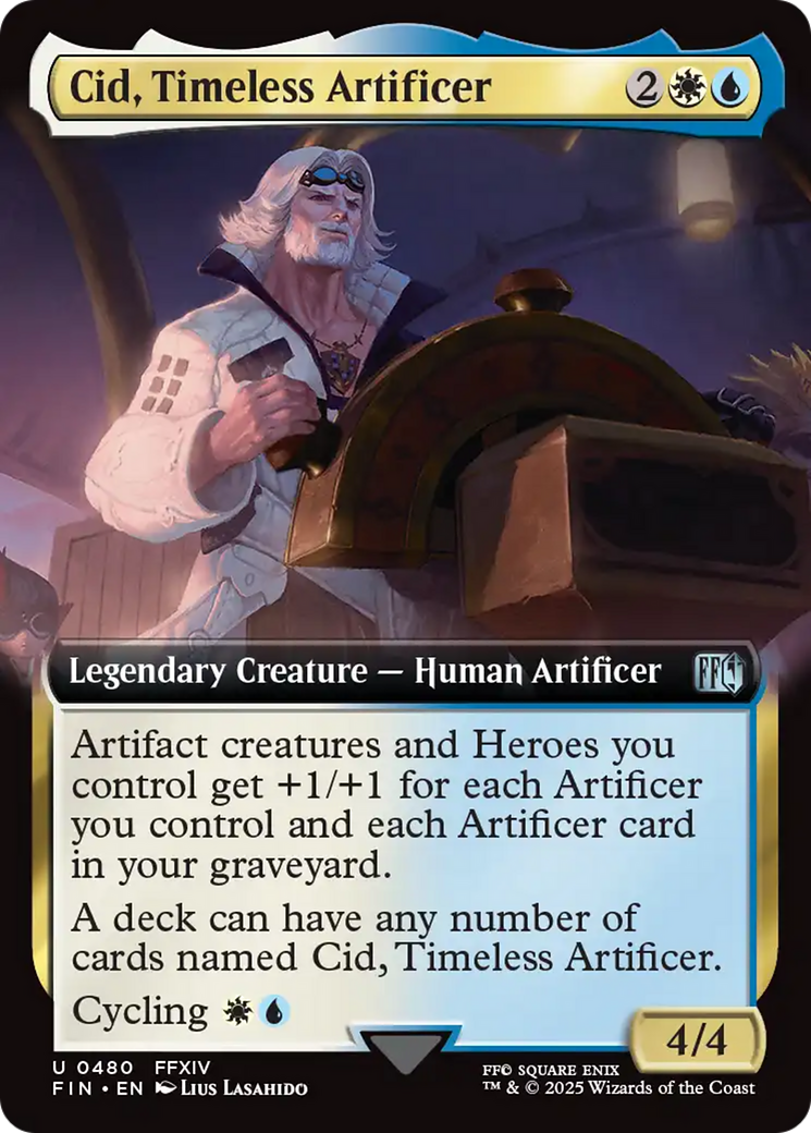 Cid, Timeless Artificer (Extended Art) (FIN-480) - FINAL FANTASY - Magic The Gathering