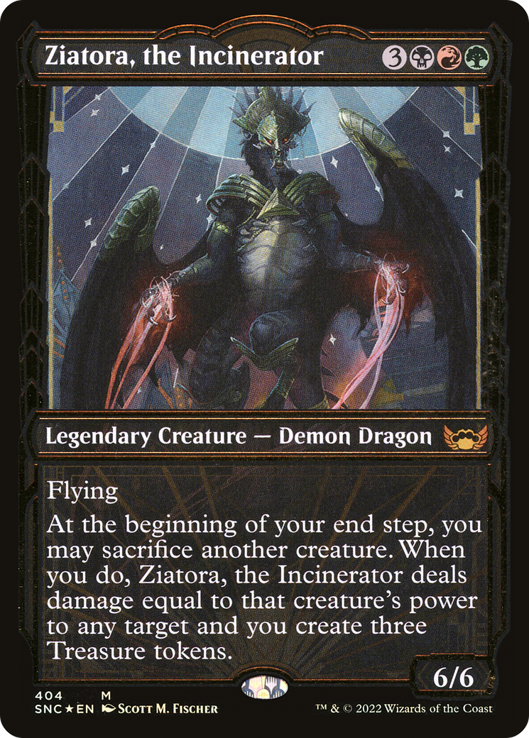 FOIL Ziatora, the Incinerator (Gilded Foil) (SNC-404) - Streets of New Capenna - Magic The Gathering