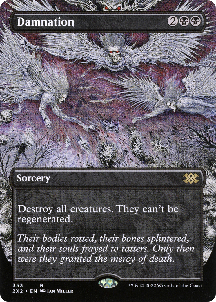 FOIL Damnation (Borderless) (2X2-353) - Double Masters 2022 - Magic The Gathering