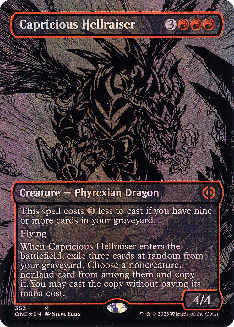 FOIL Capricious Hellraiser (Oil Slick Raised Foil) (ONE-353) - Phyrexia: All Will Be One - Magic The Gathering