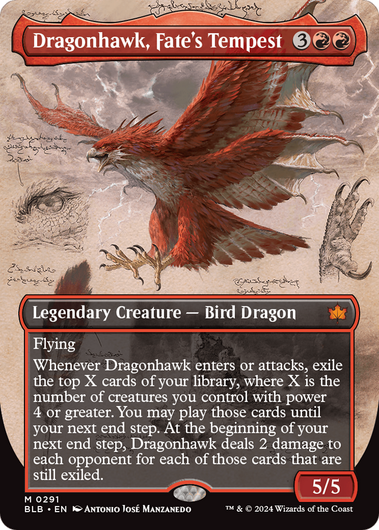 FOIL Dragonhawk, Fate's Tempest (BLB-291) - Bloomburrow - Magic The Gathering