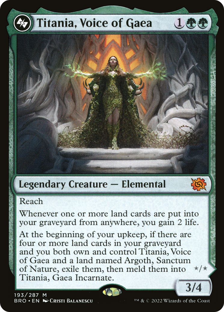 Titania, Voice of Gaea (BRO-193) - The Brothers' War - Magic The Gathering