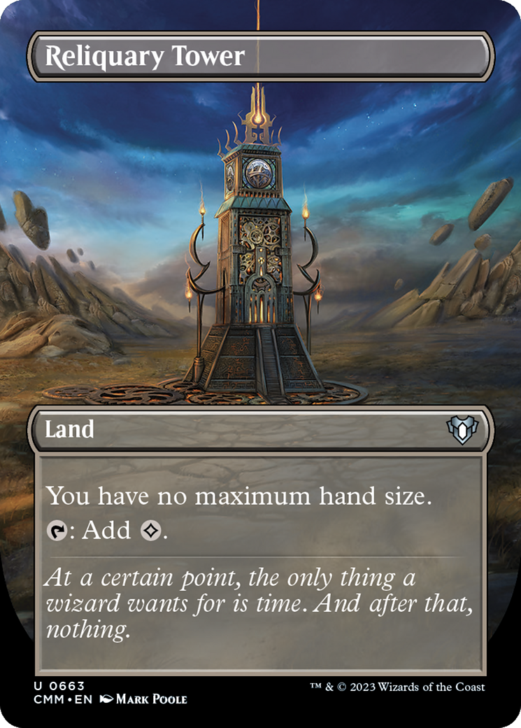 FOIL Reliquary Tower (Borderless) (CMM-663) - Commander Masters - Magic The Gathering