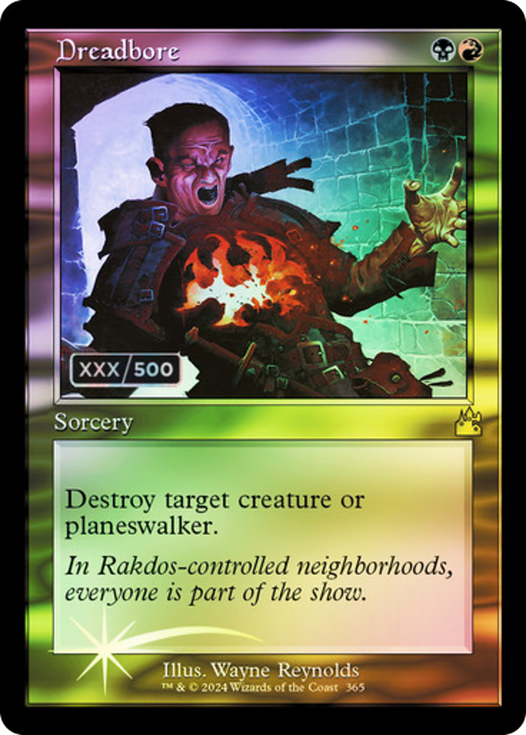 FOIL Dreadbore (Retro Frame) (Serial Numbered) (RVR-365) - Ravnica Remastered - Magic The Gathering