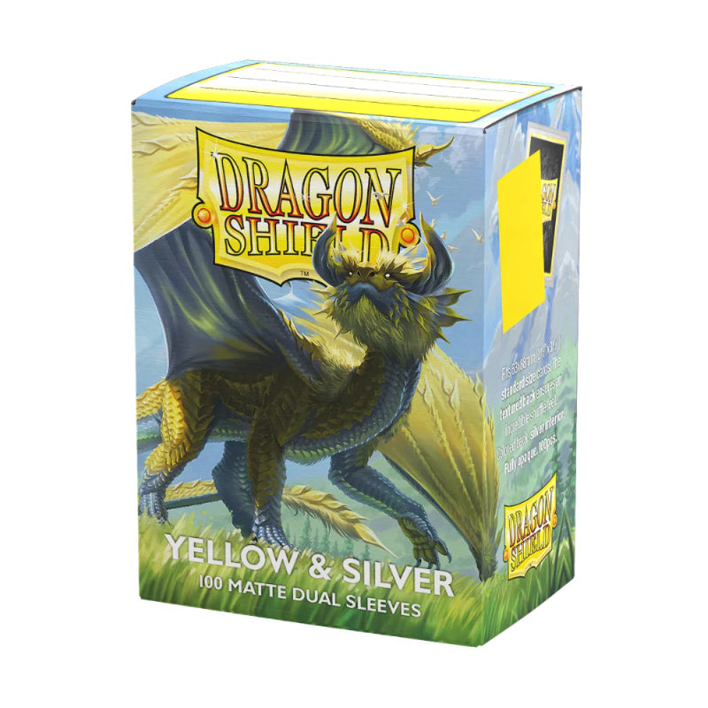 Dragon Shield Standard 100ct Dual Matte Yellow/Silver Sleeves 63x88mm