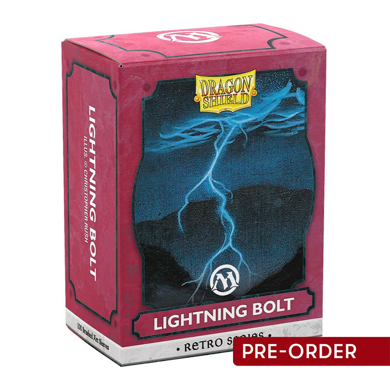 Dragon Shield Standard 100ct Matte Brushed Art Magic MTG Retro Series Lightning Bolt Sleeves