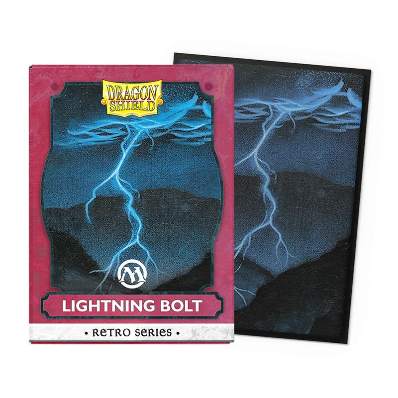 Dragon Shield Standard 100ct Matte Brushed Art Magic MTG Retro Series Lightning Bolt Sleeves