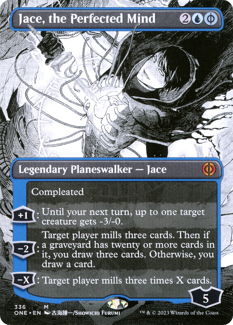 Jace, the Perfected Mind (Borderless) (ONE-336) - Phyrexia: All Will Be One - Magic The Gathering