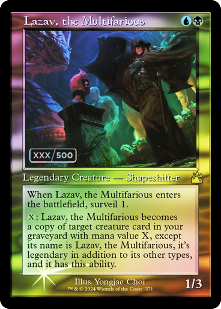 FOIL Lazav, the Multifarious (Retro Frame) (Serial Numbered) (RVR-371) - Ravnica Remastered - Magic The Gathering