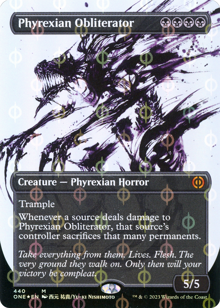 FOIL Phyrexian Obliterator (Showcase) (Step-and-Compleat Foil) (ONE-440) - Phyrexia: All Will Be One - Magic The Gathering