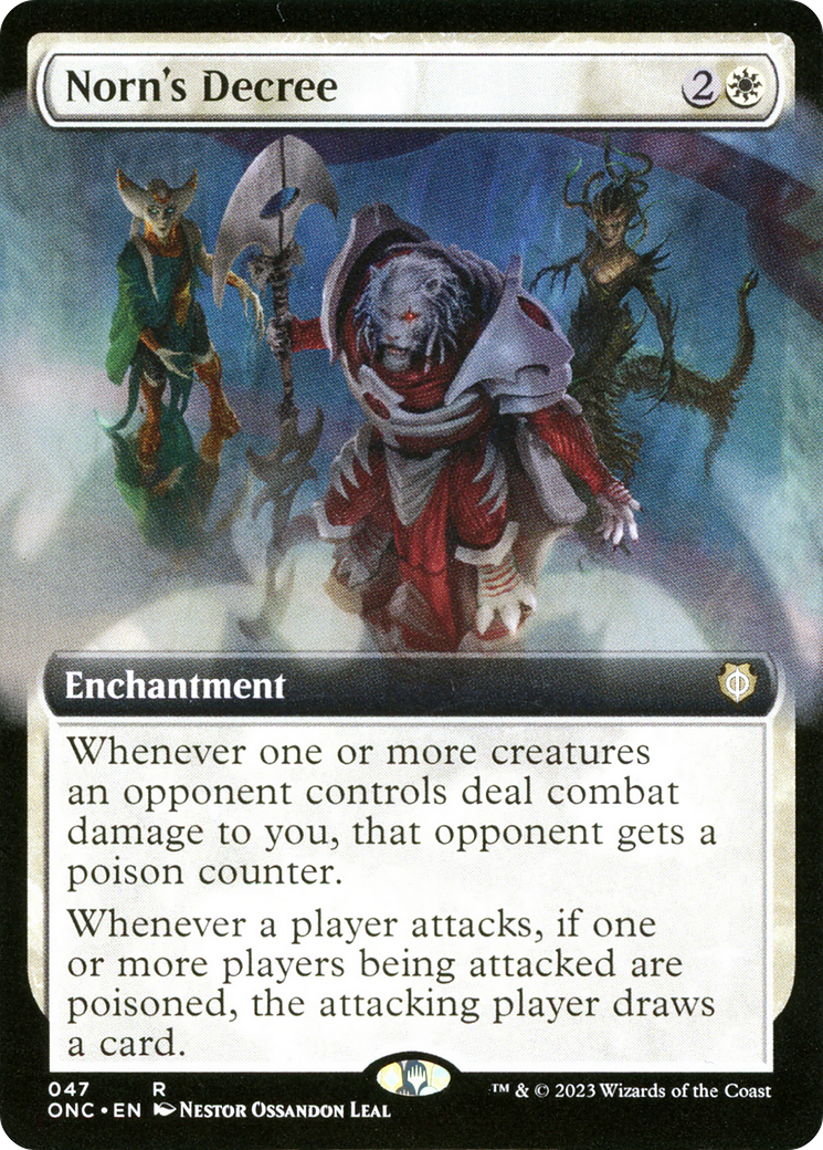 Norn's Decree (Extended Art) (ONC-047) - Phyrexia: All Will Be One Commander - Magic The Gathering