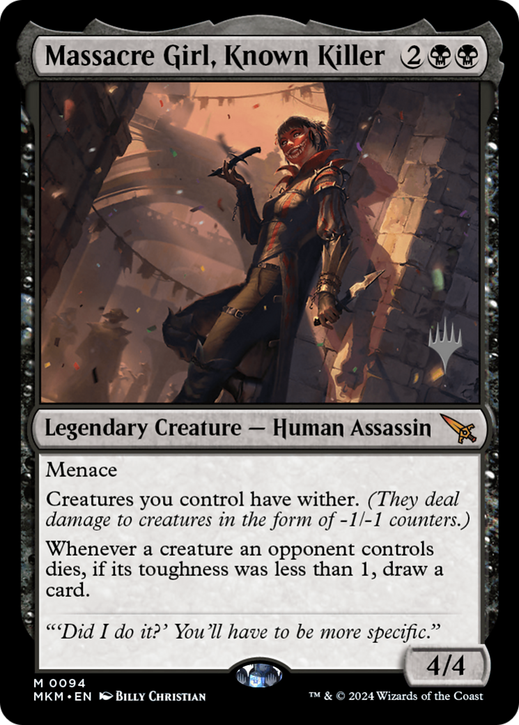 Massacre Girl, Known Killer (PPMKM-94P) - Murders at Karlov Manor Promos - Magic The Gathering