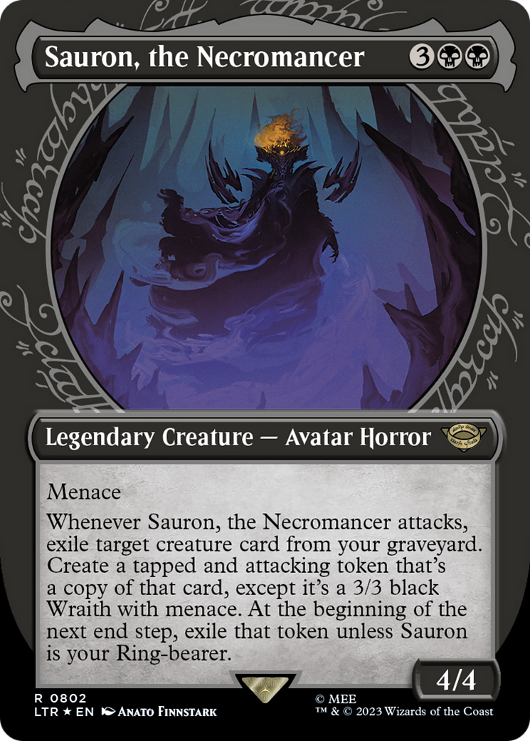 FOIL Sauron, the Necromancer (Showcase) (Surge Foil) (LTR-802) - The Lord of the Rings: Tales of Middle-earth - Magic The Gathering