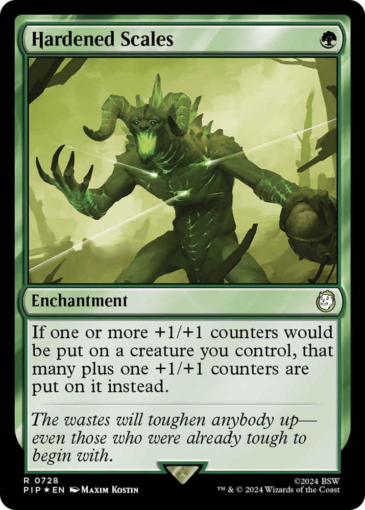 FOIL Hardened Scales (Surge Foil) (PIP-728) - Fallout - Magic The Gathering