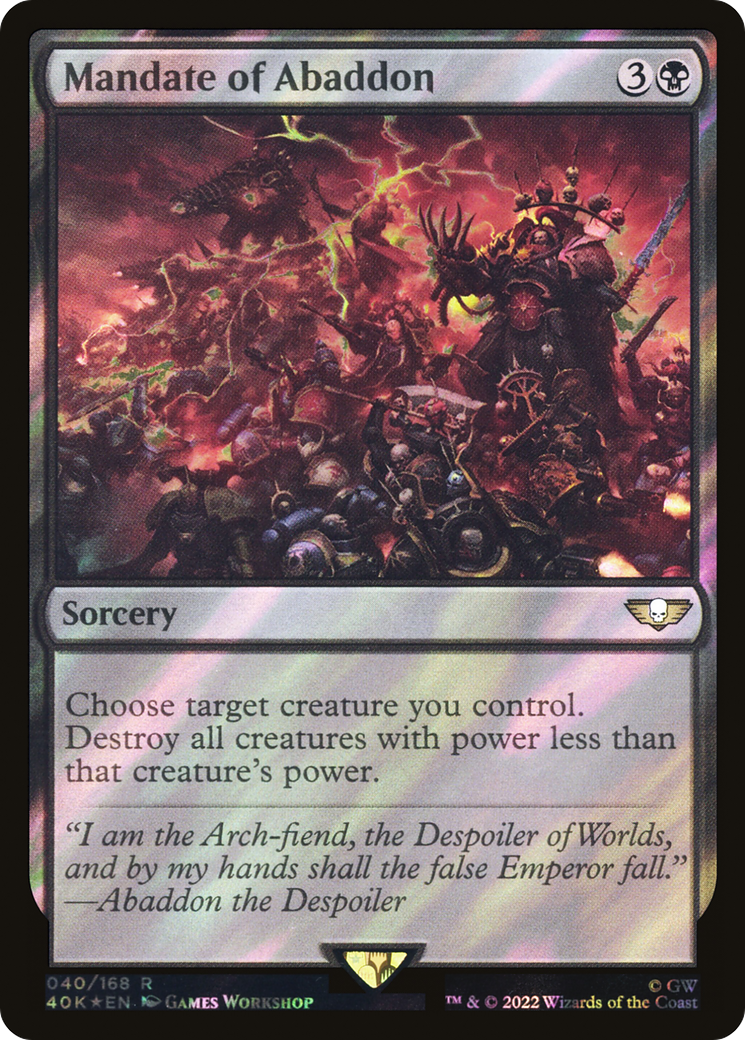 FOIL Mandate of Abaddon (Surge Foil) (40K-040) - Warhammer 40,000 Commander - Magic The Gathering