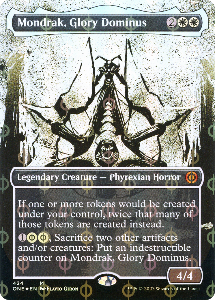 FOIL Mondrak, Glory Dominus (Showcase) (Step-and-Compleat Foil) (ONE-424) - Phyrexia: All Will Be One - Magic The Gathering