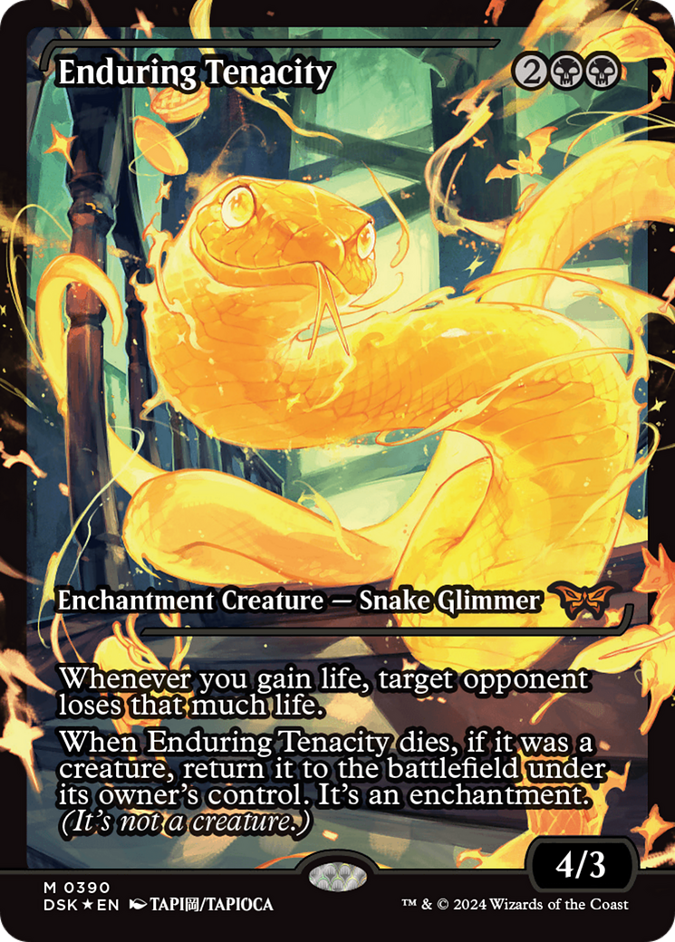 FOIL Enduring Tenacity (Japan Showcase) (DSK-390) - Duskmourn: House of Horror - Magic The Gathering