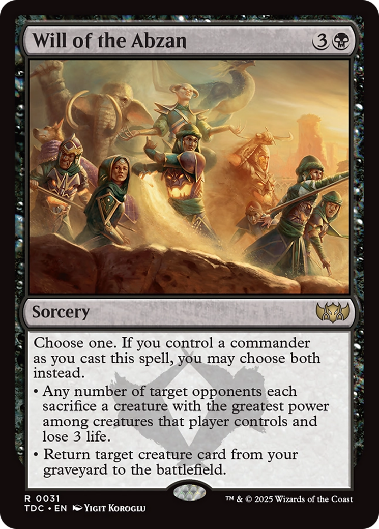 Will of the Abzan (TDC-031) - Commander: Tarkir: Dragonstorm - Magic The Gathering