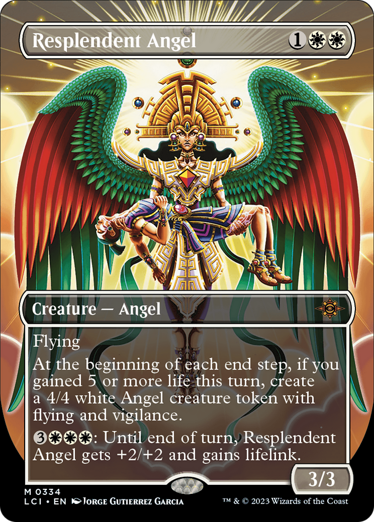 FOIL Resplendent Angel (Borderless) (LCI-334) - The Lost Caverns of Ixalan - Magic The Gathering