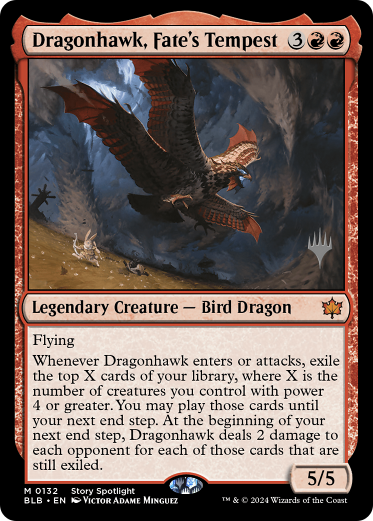 FOIL Dragonhawk, Fate's Tempest (PPBLB-132) - Bloomburrow Promos - Magic The Gathering