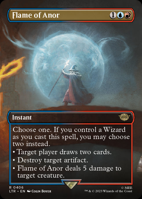 Flame of Anor (Borderless) (LTR-406) - The Lord of the Rings: Tales of Middle-earth (Borderless) - Magic The Gathering