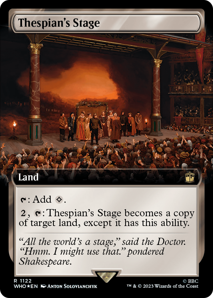 FOIL Thespian's Stage (Extended Art) (Surge Foil) (WHO-1122) - Doctor Who - Magic The Gathering