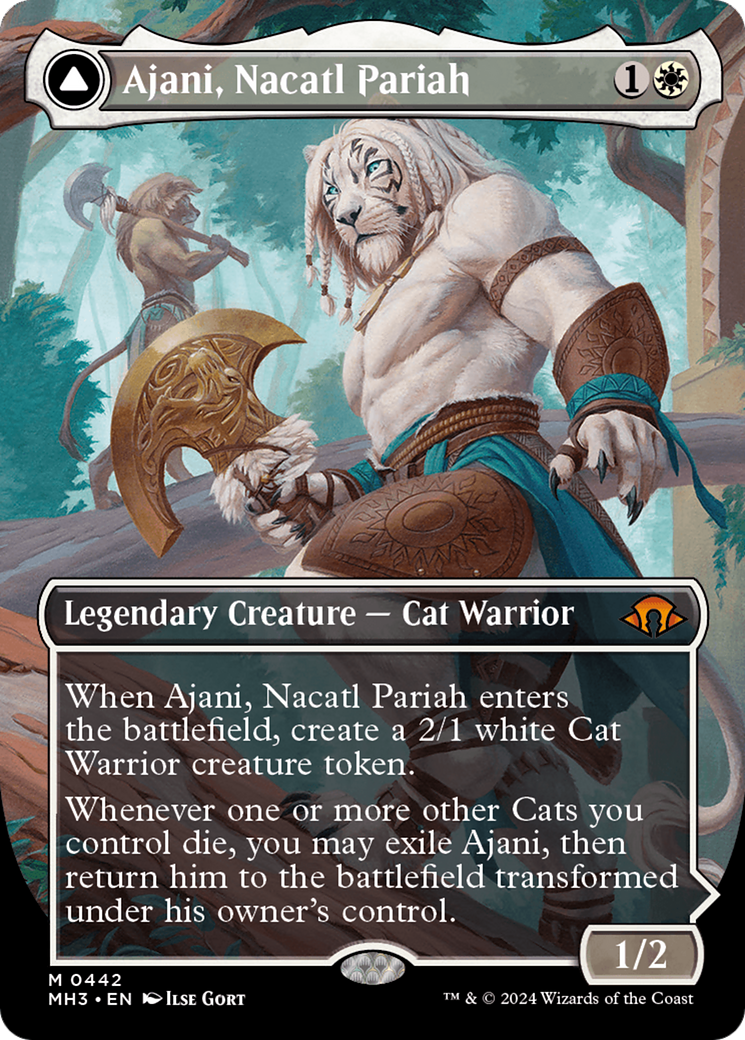 FOIL Ajani, Nacatl Pariah (Borderless) (MH3-442) - Modern Horizons 3 - Magic The Gathering