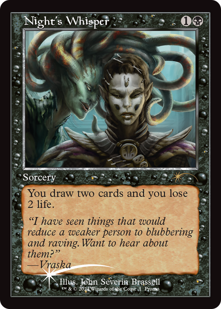 FOIL Night's Whisper (OHP-001) - Wizards Play Network 2024 - Magic The Gathering