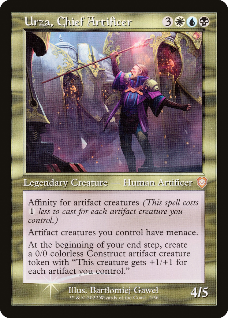 FOIL Urza, Chief Artificer (Retro Frame) (BRC-002) - The Brothers' War Commander - Magic The Gathering