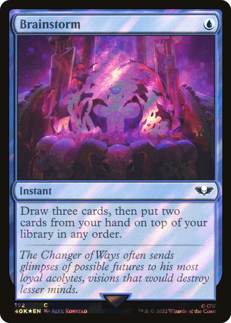 FOIL Brainstorm (Surge Foil) (40K-192) - Warhammer 40,000 Commander - Magic The Gathering
