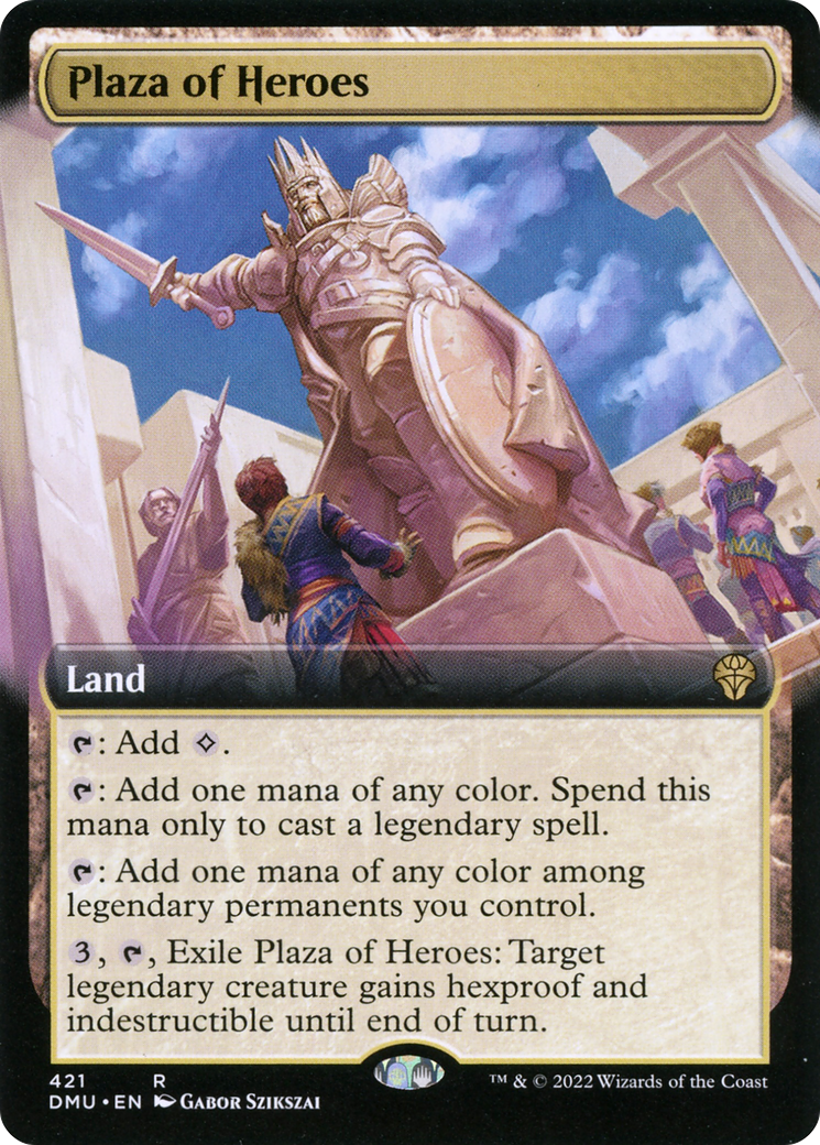 Plaza of Heroes (Extended Art) (DMU-421) - Dominaria United - Magic The Gathering