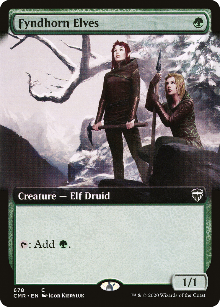 FOIL Fyndhorn Elves (Extended Art) (CMR-678) - Commander Legends - Magic The Gathering