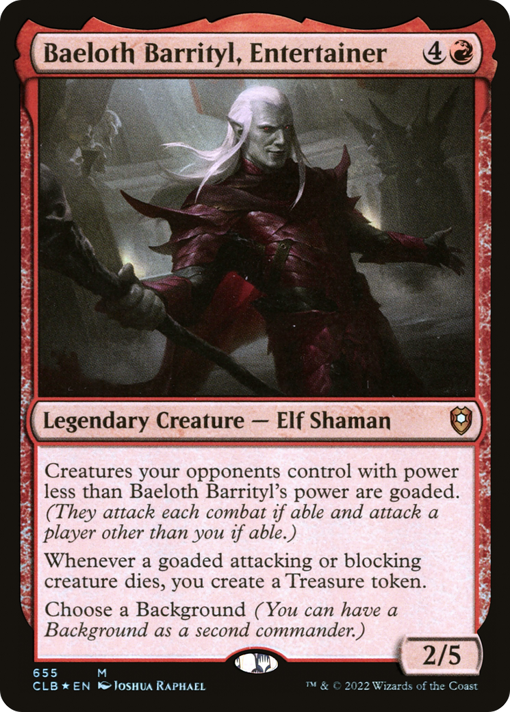 FOIL Baeloth Barrityl, Entertainer (CLB-655) - Commander Legends: Battle for Baldur's Gate - Magic The Gathering