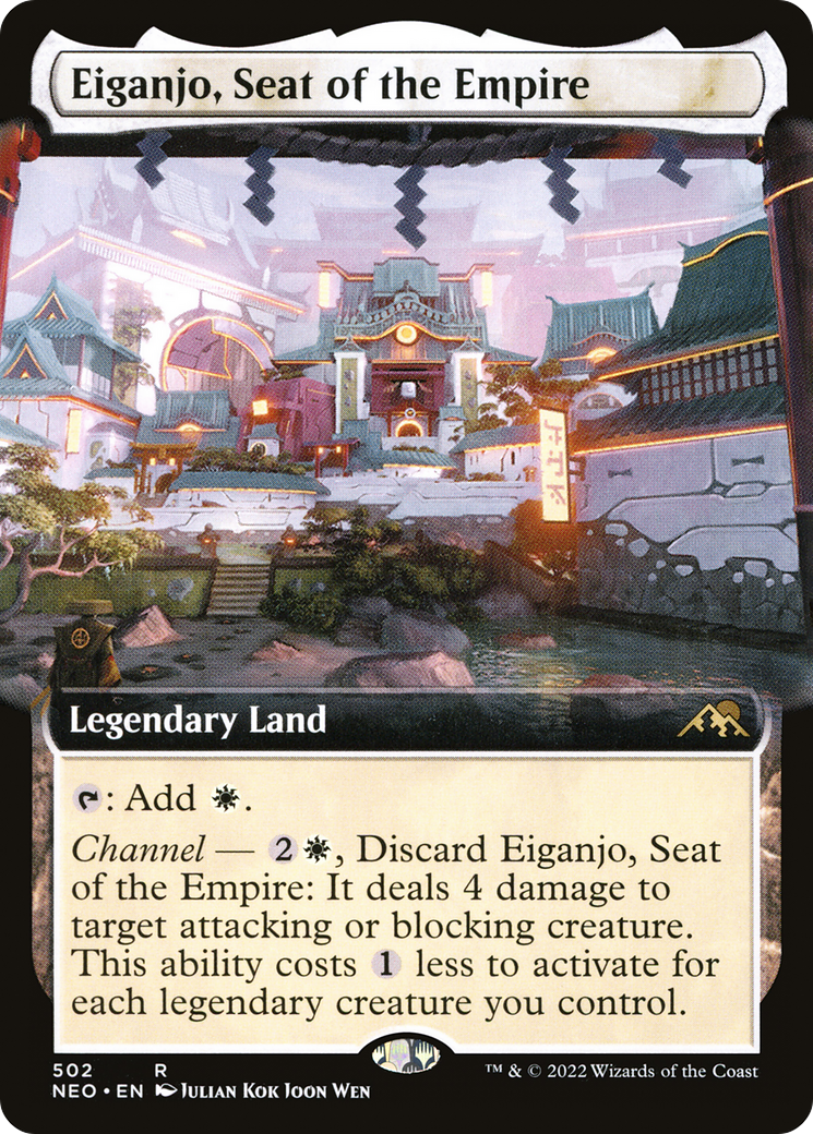 FOIL Eiganjo, Seat of the Empire (Extended Art) (NEO-502) - Kamigawa: Neon Dynasty - Magic The Gathering