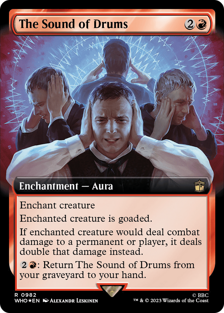 FOIL The Sound of Drums (Extended Art) (Surge Foil) (WHO-982) - Doctor Who - Magic The Gathering