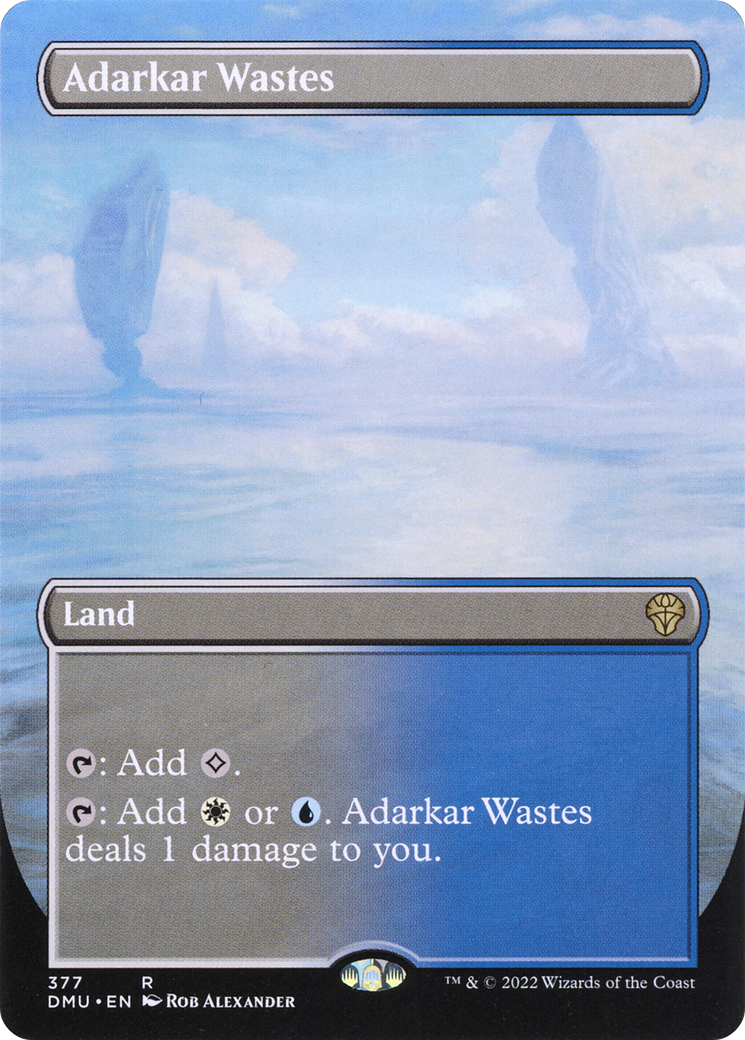FOIL Adarkar Wastes (Borderless) (DMU-377) - Dominaria United - Magic The Gathering
